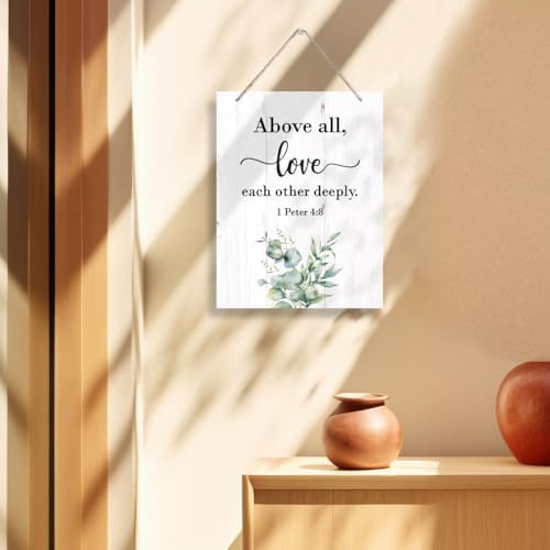 Scripture Wall Decor Sign - Love Each Other Deeply