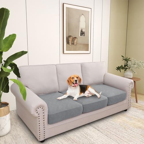 Hyha 3PC Sofa Slipcover Covers for Pets and Kids Washable Stretchable Grey