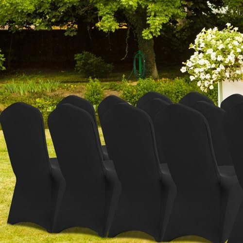 VEVOR 50 Pcs Black Chair Covers for Weddings and Banquets