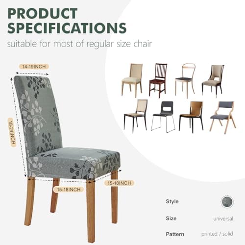 Secgo Dining Chair Covers 4 Pack Stretchable Spandex