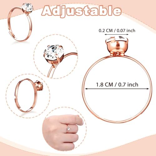 Naler 52 Pack Rose Gold Bridal Shower Rings