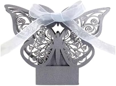 50 Packs Laser Cut Large Butterfly Wedding Favor Boxes 1