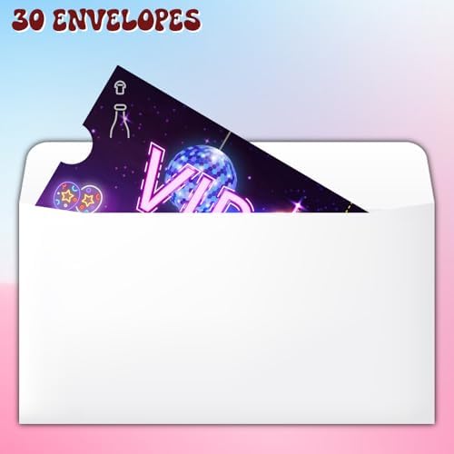 30 Double Sided Birthday Party Invitations with Envelopes