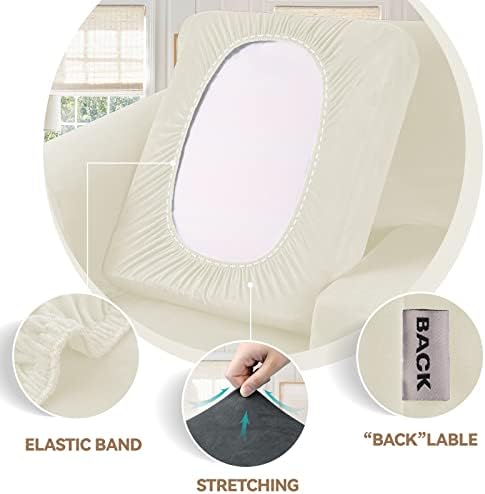 WEERRW 4 Piece Velvet Sofa Covers for 3 Cushion Couch