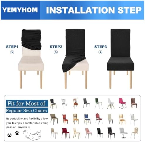 YEMYHOM 2 Pack Checkered Dining Chair Slipcovers