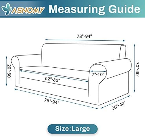 Asnomy Sofa Slipcovers for 3 Cushion Couch Pet-Friendly and Durable