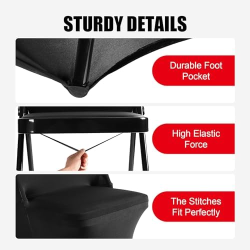 Stretch Spandex Chair Covers - 100PCS Black Universal
