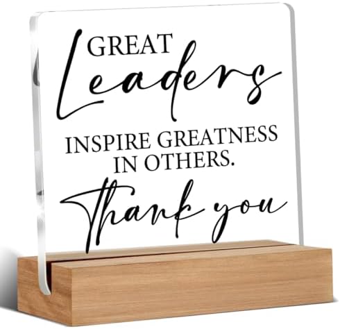 Thank You Gifts for Boss and Leader 4x4 Acrylic Sign with Stand