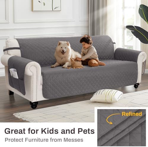 Waterproof Dog Couch Cover with 3 Cushions Grey
