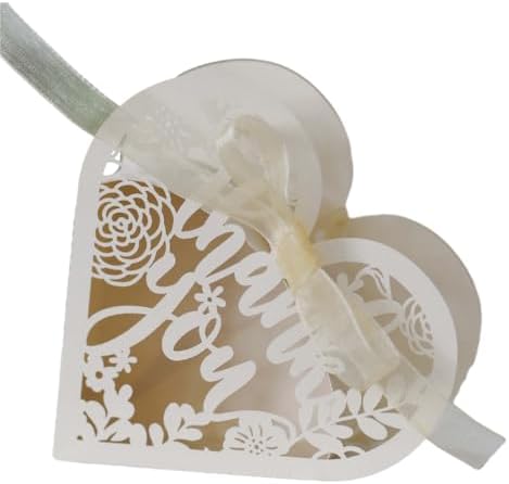 PatPatPet 50pcs Heart Shape Wedding Candy Boxes