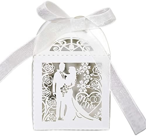 Eforcase 50PCS Laser Cut Candy Favor Boxes for Wedding