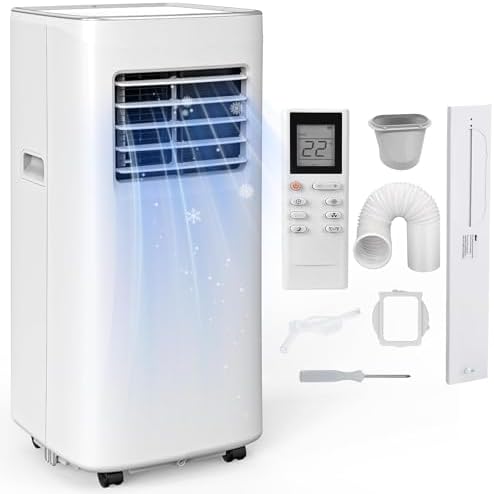 Coolblus 8500 BTU Portable Air Conditioner with Fan and Dehumidifier White
