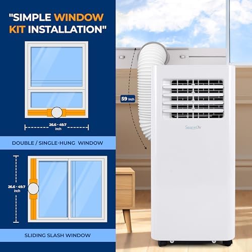 SereneLife Small Portable AC with Dehumidifier 8000 BTU