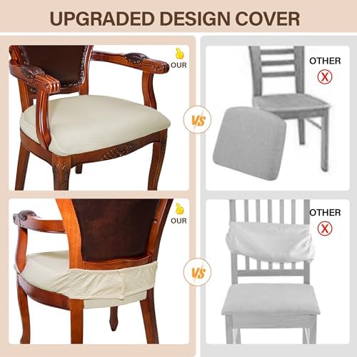 CZL Dining Chair Seat Covers 2 Pack with Zipper and Elastic