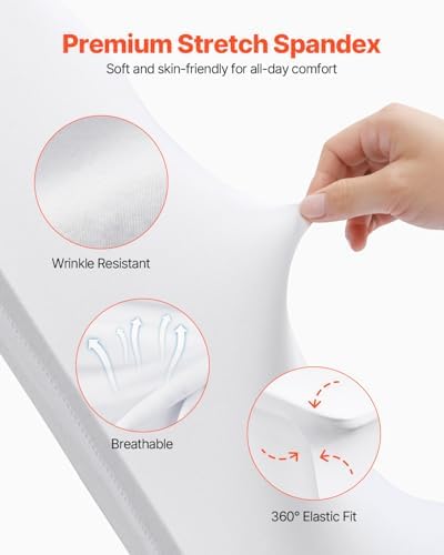 VEVOR White Stretch Spandex Chair Covers - 12 PCS Universal for Events