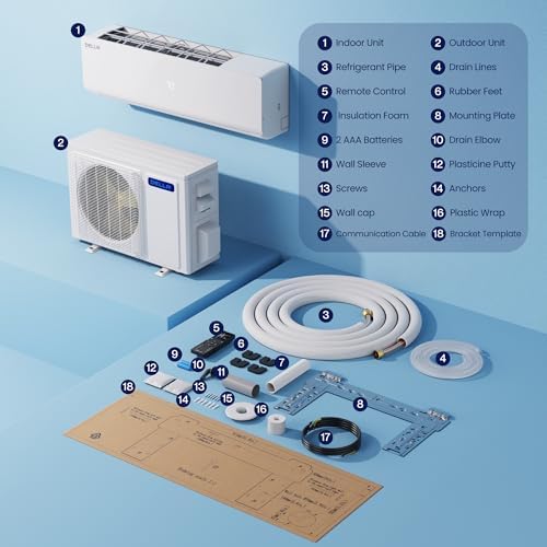 Della Vario Series 12000 BTU Mini Split AC with Alexa Compatibility 1
