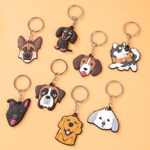 20pcs Dog Keychain Keyring Set for Kids Party Gifts
