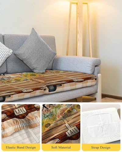 Fall Pumpkins Sofa Cushion Covers Washable Removable Stretchable