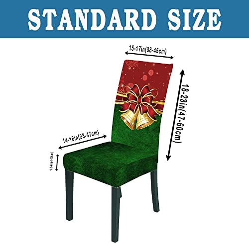 Bnitoam 6 Piece Christmas Dining Chair Covers Green Bell 1