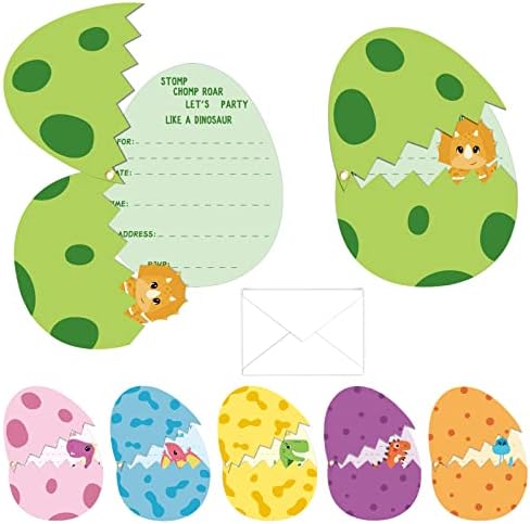 24 Pack Dinosaur Birthday Invitations with Envelopes