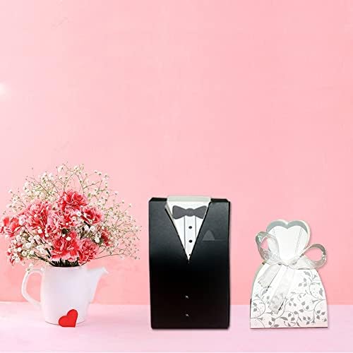 KAKABUQU 100 Pcs Wedding Favor Boxes with Bride and Groom Design 1