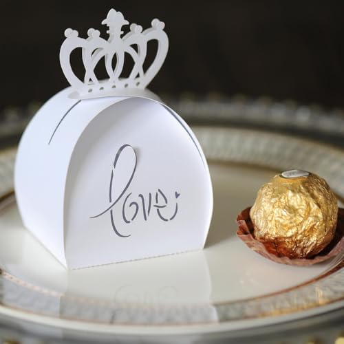 50 Packs Laser Cut Love Crown Candy Boxes for Parties