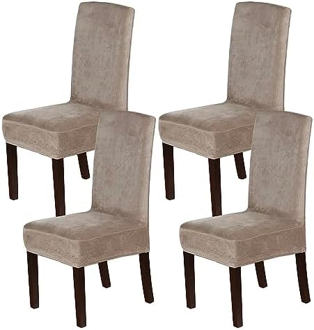 HVERSAILTEX Velvet Dining Chair Covers Set of 4