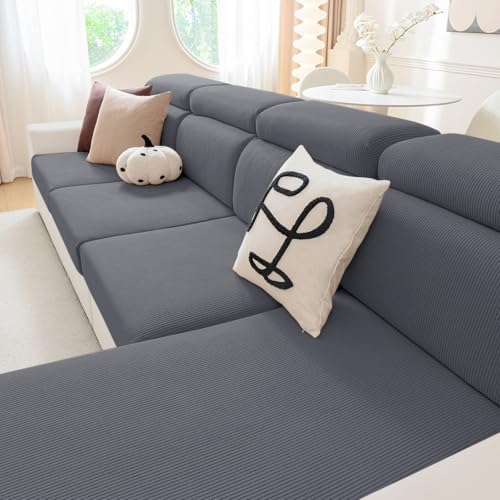 Hyha Waterproof Couch Cushion Covers 3 Piece Dark Grey