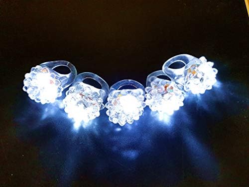 CH Solutions Shining White LED Flashing Jelly Rings 72 Ct
