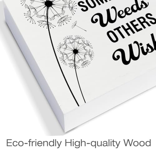 Spring Decor Farmhouse Dandelion Wood Box Sign 5x5 Inches
