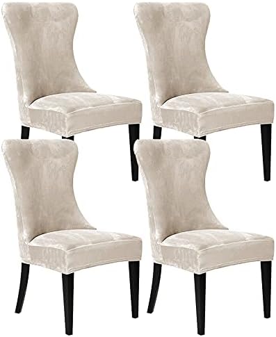 Velvet Wingback Chair Cover - Removable and Washable