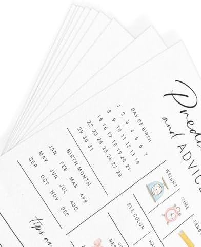 Baby Predictions Advice Cards for New Parents 30 Cards