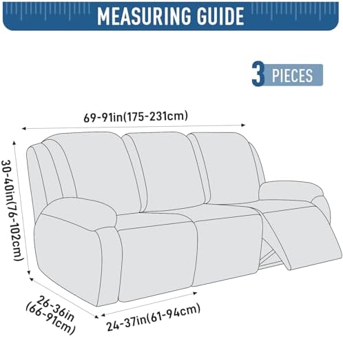 TAOCOCO Recliner Sofa Cover Dark Grey
