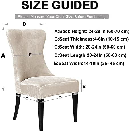 Velvet Wingback Chair Cover - Removable and Washable