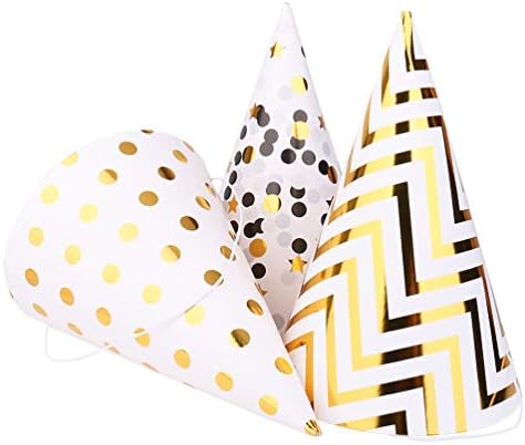 Boieo Birthday Cone Hats 12 Pcs Party Decor Set