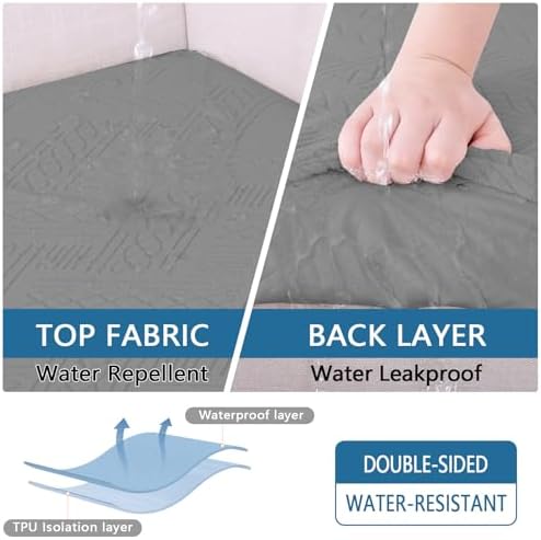 Hyha Waterproof Couch Cushion Covers 3 Pack Grey 1