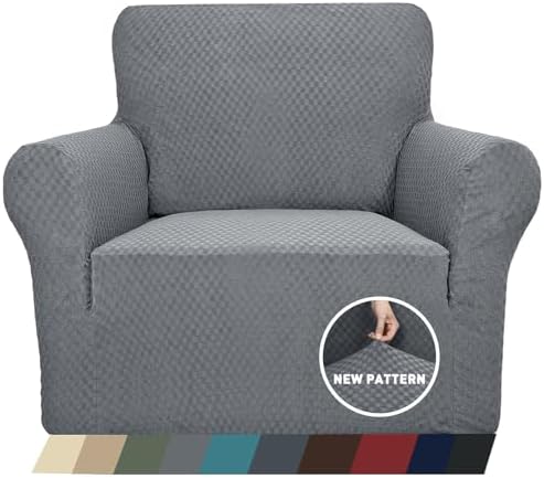 ZNSAYOTX Jacquard Chair Slipcover - High Stretch Anti-Slip Pet Friendly