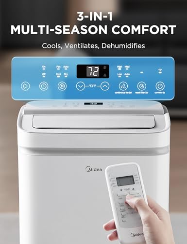 Midea 12000 BTU Portable AC with Dehumidifier and Fan Mode