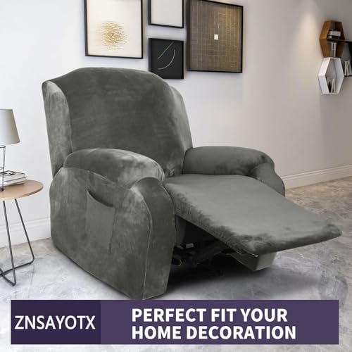 ZNSAYOTX Stretch Velvet Recliner Cover Set
