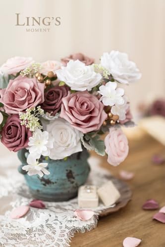 Lings Moment Dainty Dusty Rose Artificial Wedding Flowers Combo