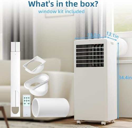 8000 BTU Portable AC Unit with Cooling Dehumidifier Fan and Sleep Mode