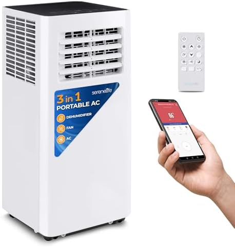 SereneLife Small Portable AC with Dehumidifier 8000 BTU
