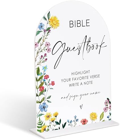 Bible Guestbook Sign with Base for Weddings