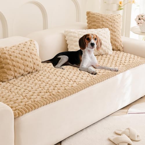 Tiwwie Fuzzy Dog Couch Cover with Non-Slip Design 1
