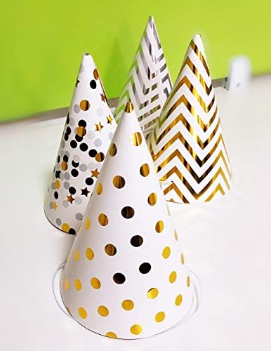 Boieo Birthday Cone Hats 12 Pcs Party Decor Set
