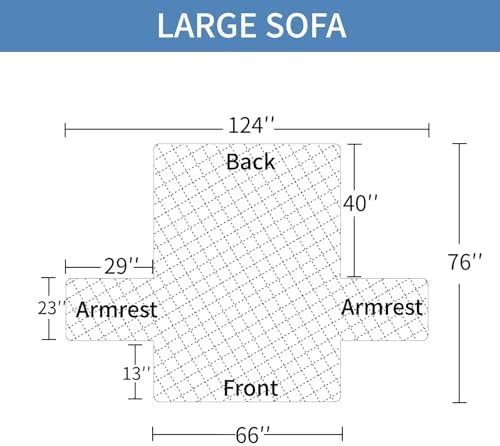 CUCRAF Non-Slip Quilted Sofa Cover for 3 Cushion Sofa