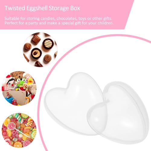 DECHOUS Heart-Shaped Storage Box Fillable Balls 8pcs Plastic Candy Container