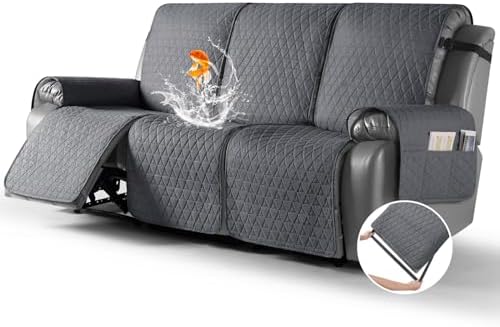 TAOCOCO Waterproof Recliner Sofa Cover - 3 Seater Pet Friendly Dark Gray