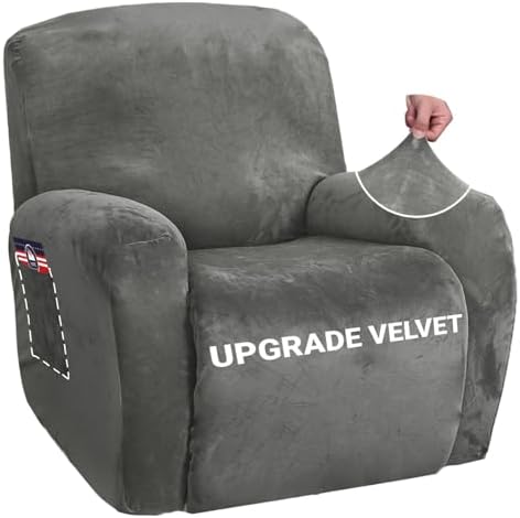 ZNSAYOTX Stretch Velvet Recliner Cover Set