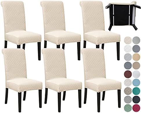 SPRINGRICO 6 Pack Dining Chair Covers with Seat Belt